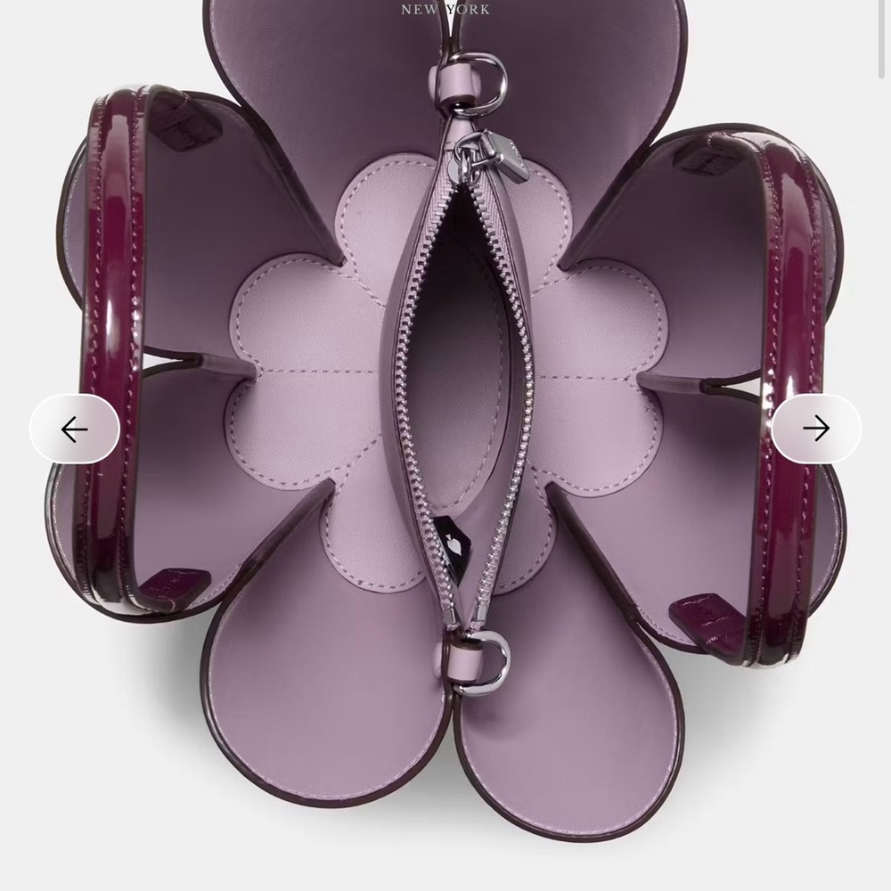 Kate spade the patent spade flower crossbody bucket Handbag purple NWT - Picture 2 of 8